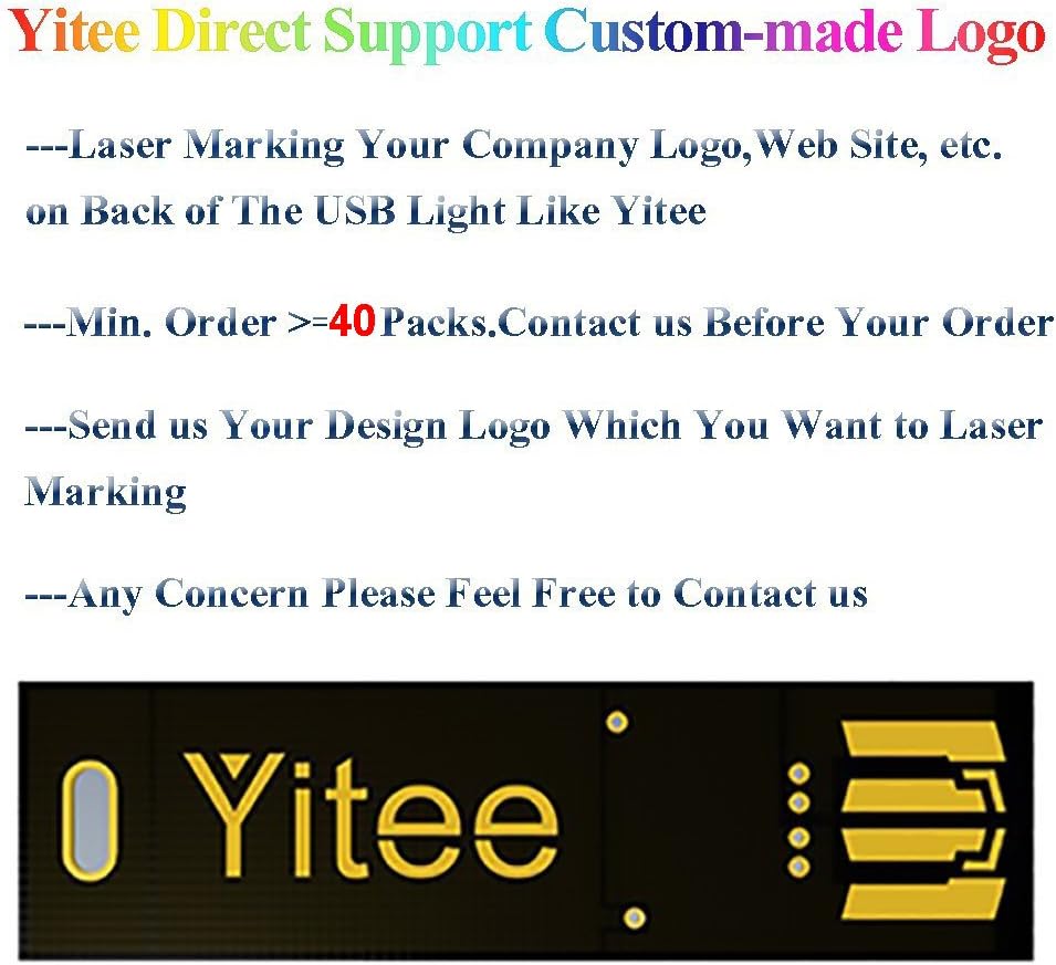 Yitee 5pcs LED Circuit Boards USB Light Keychain Super Bright 6 LEDs Mini USB Light Lamp with Smart Touch Electrodeless Dimming Switch for Laptop Keyboard Light(Warm White), Qty:5
