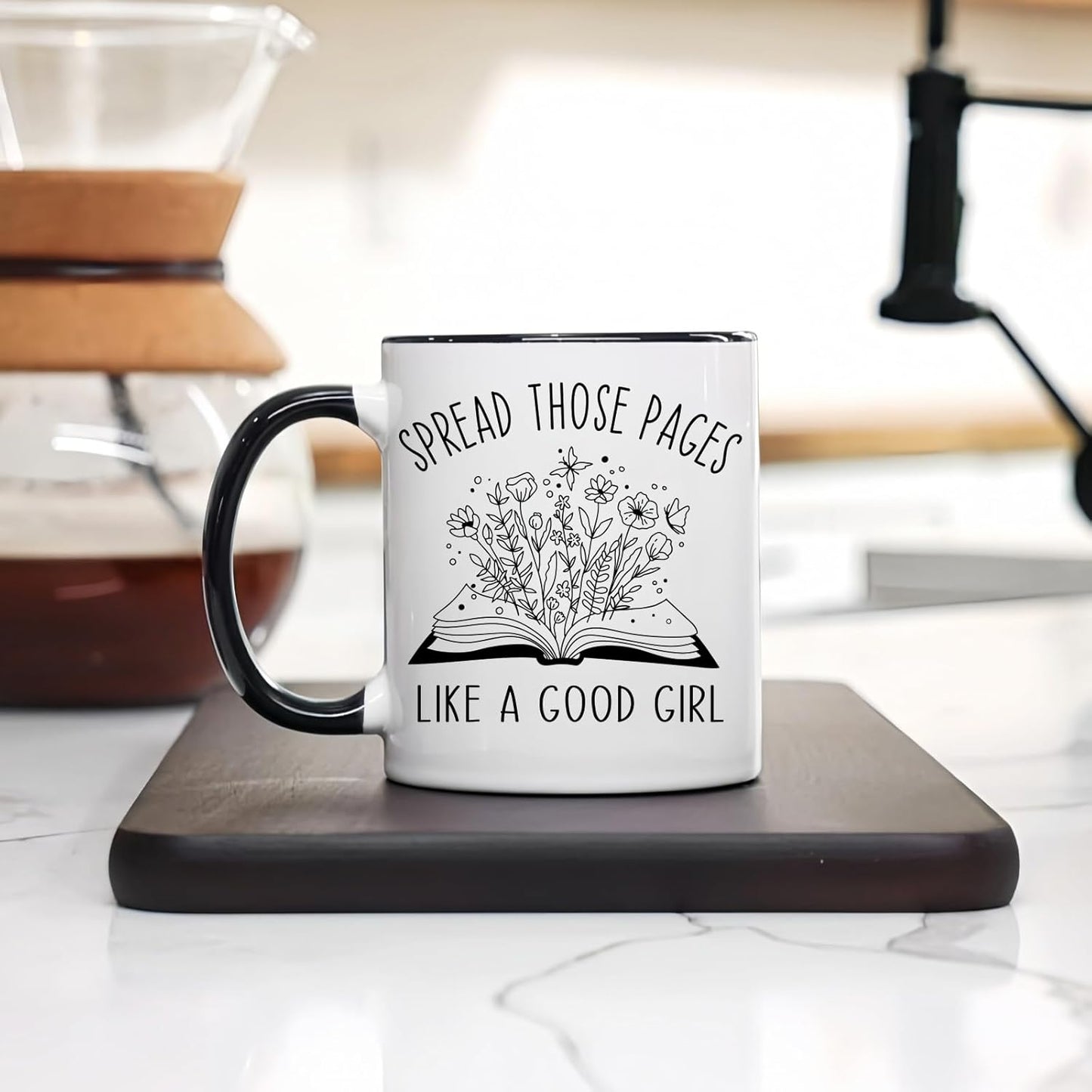 Book Lovers Mug, Bookish Smutty Spicy Reader Mug, Bookworm Novelty Girl Reading Gifts, Spread Those Pages Like A good girl Reader Cup, 11oz Ceramic Coffee Juice Smoothies Tea Cup