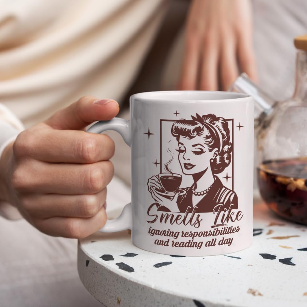 Book Lover Coffee Mug, 11oz Ceramic Novelty Mug for Book Lovers, Readers, Novelty Mug Gifts for Women, Birthday, Mother's Day, Christmas
