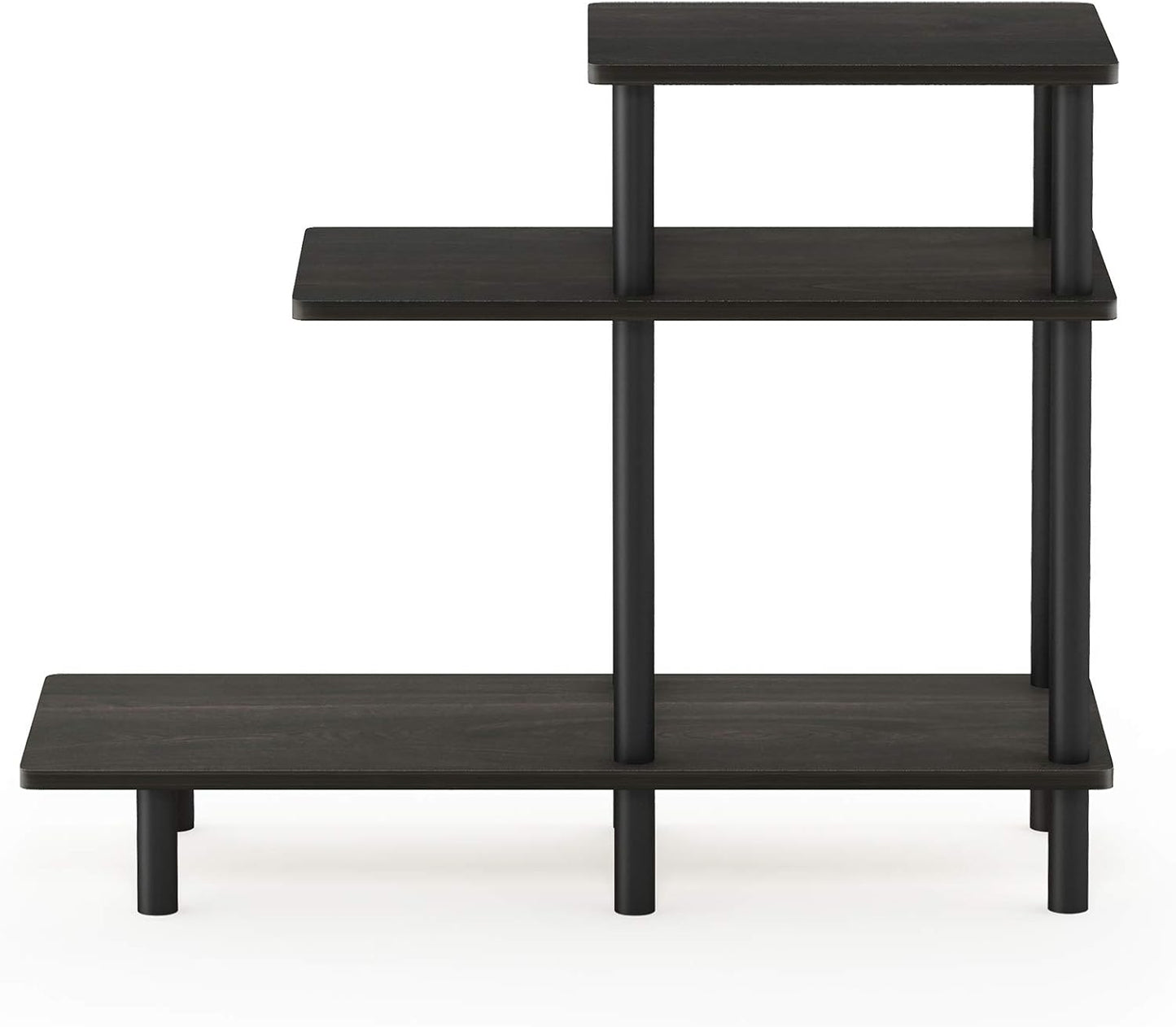 Furinno Turn-N-Tube 3-Tier Sofa Side Table, Espresso/Black, 31.5 in x 11.61 in x 25.63 in