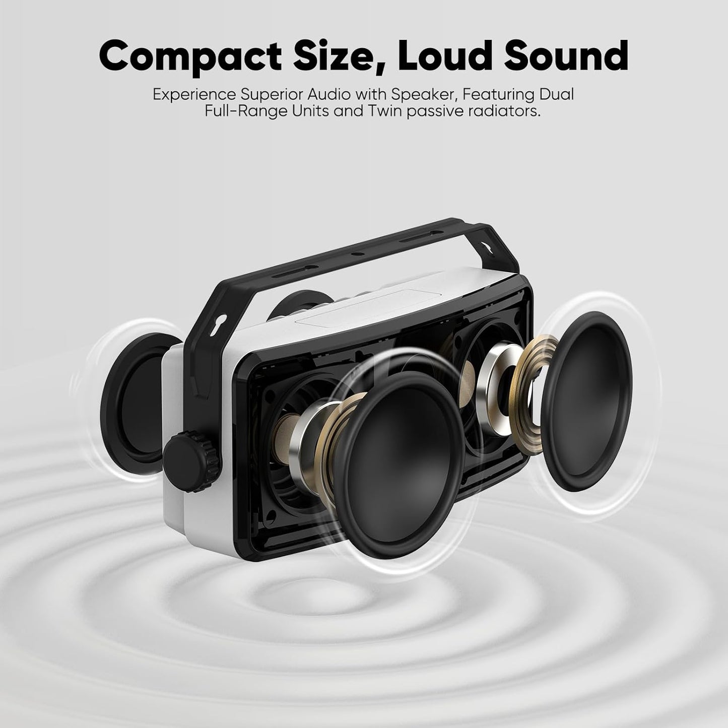 Inwa Upgraded 200W Outdoor Bluetooth Speakers Pair - IPX5 Waterproof Wall Mount Stereo Speaker, Wireless Multi-Speaker Connection with Auracast, Sound System w/Aux for Porch, Patio, Garage, Home