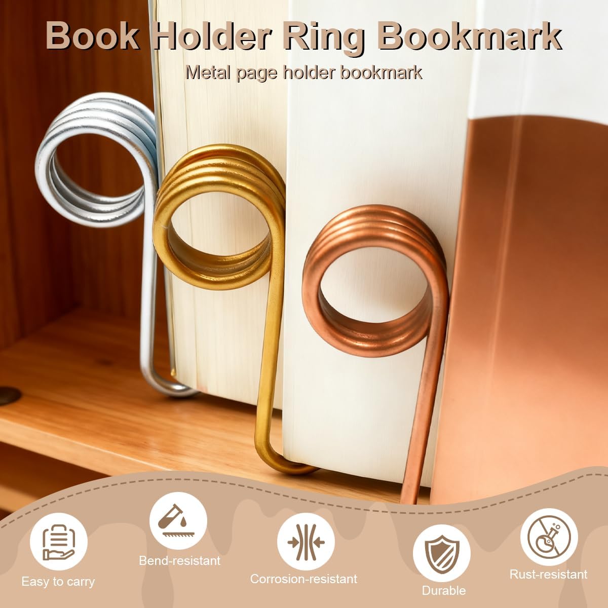 3pcs Book Holder Ring Metal Thumb Page Holder Lightweight Book Opener for Comfortable Reading Gifts for Book Lovers