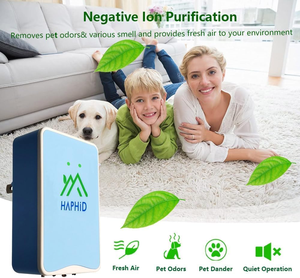 Ionizer Air Purifier, Plug In Air Purifier with 80 Million Anions/Sec Ion Technology, Air Ionizer for Home to Purify: Pet Odor, Various Smell, Etc (6 Park)