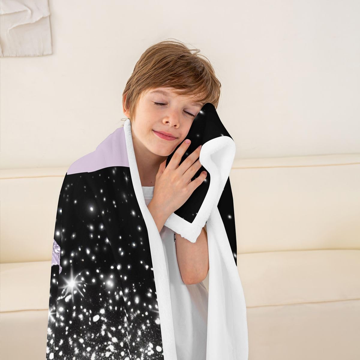 Feelyou Bow Throw Blanket Black Pink Soft Fleece Sherpa Cozy Fuzzy Plush Warm Glitter Fuzzy Plush Throw Pastel Baby 30"x40" Bow Knot Accent for Bed Couch Living Room