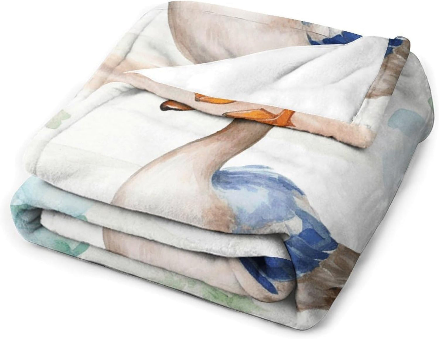 Watercolor Duck Throw Blanket for Couch Super Soft Warm Lightweight Throw Blankets Cozy Flannel Bed Blanket Cute Decorative Blankets for All Seasons Home Decor Gift 30"*40"（76 * 100cm）