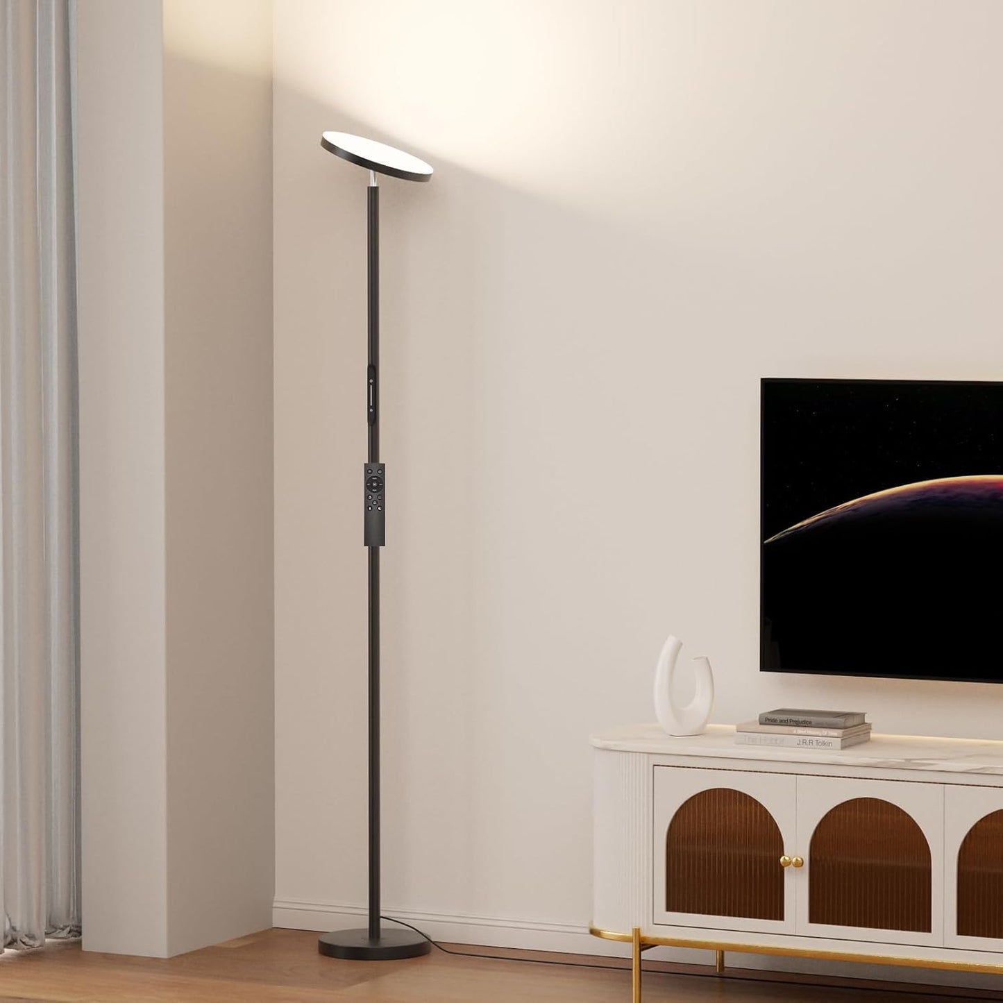 Upgraded Floor Lamps for Living Room, 32W 3000LM Super Bright LED Torchiere Floor Lamp with Remote & Touch Control, 69" Dimmable Tall Standing Lamp with 350°Rotating Head for Reading Office Bedroom