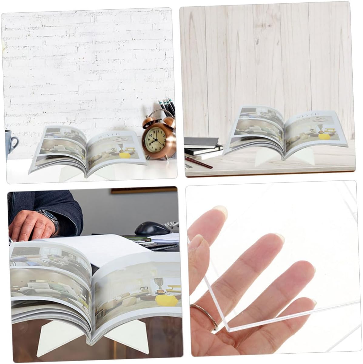 PRETYZOOM Book Holder Stand Multi-Function Easel Stand for Display Newspapers Cookbooks