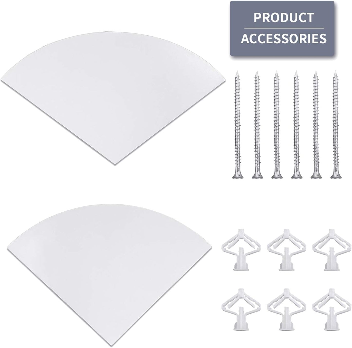 11 Inch Set of 2 Corner Wall Mounted Floating Shelf White,for Kitchen Room ,Living Room,Bathroom and Any Wall Corner Decor Display.