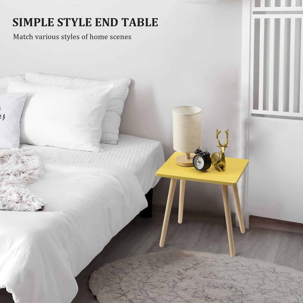 FORAOFUR Side Tables Living Room Set of 2, Small Wooden Table Accent Table Nursery Room, Bedroom, Accent Tables for Small Spaces, Easy Assembly