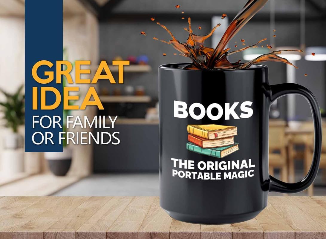 Book Lover Coffee Mug 15oz Black - The original - Gift For Poets Bookish People Bibliophile Librarian Book Club Reader