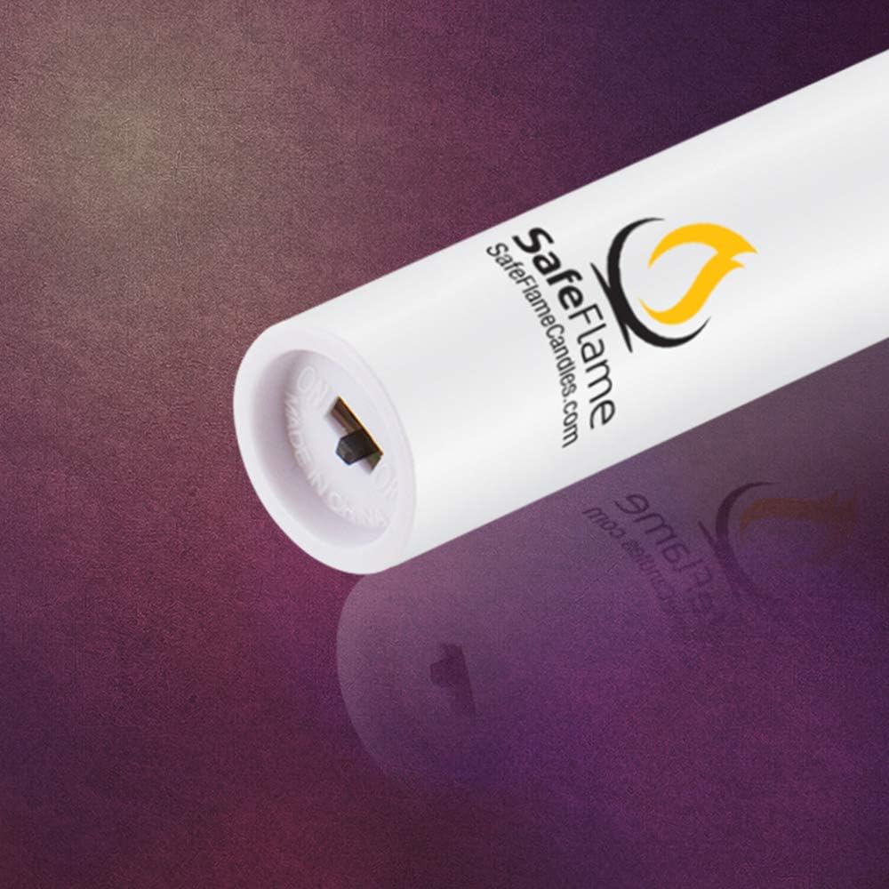 SafeFlame Hand Held LED Candles - Batteries Included - Easy On/Off Switch - Safe Flame for Candlelight Service (Box of 25) (Warm White)