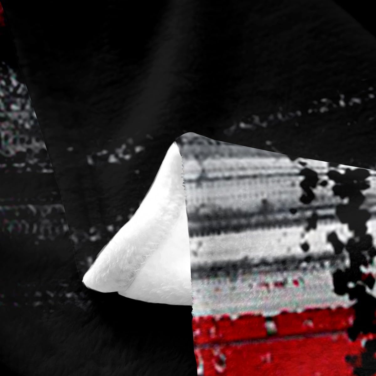 Feelyou Abstract Flannel Fleece Blanket Set Modern Abstract Art Plush Throw Blanket, for Sofa Couch Red Black Grey Pattern Bedding All Season,Bed Blanket Set Room Decor Queen 90"x90"