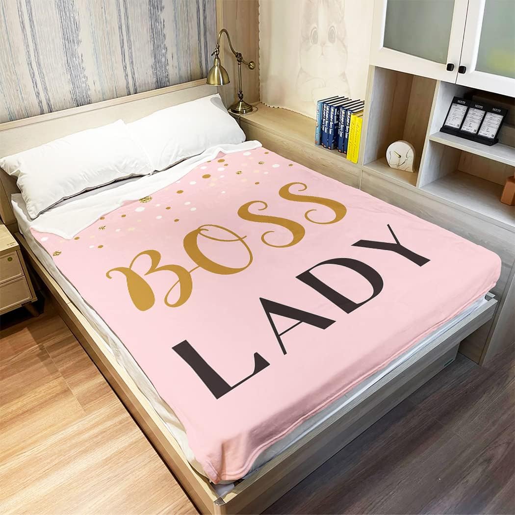 Soft Warm Fleece Throw Blanket for Couch Sofa and Bed Boss Lady Pink 60"X80"