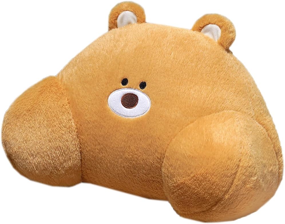 Tingting's Dream Cartoon Lumbar Pillows Office Chair Resting Lumbar Back Cushions Soft Sofa Bed Rest Reading Pillow Cute Waist Cushion (Brown-A, 50×35CM/19.7"×13.8")