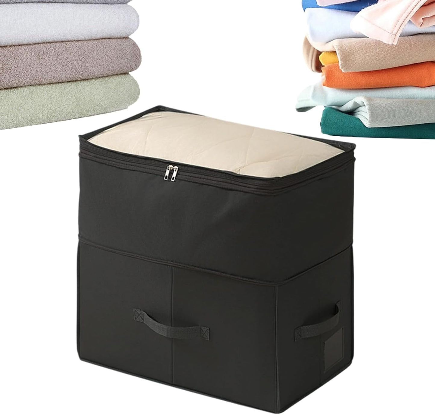 Under Bed Clothes Storage - Large Capacity Foldable Waterproof Box,Under The Bed Storage,for Quilts Blankets Seasonal Clothing Bedding Closet Garage Basement Attic Bedroom Home