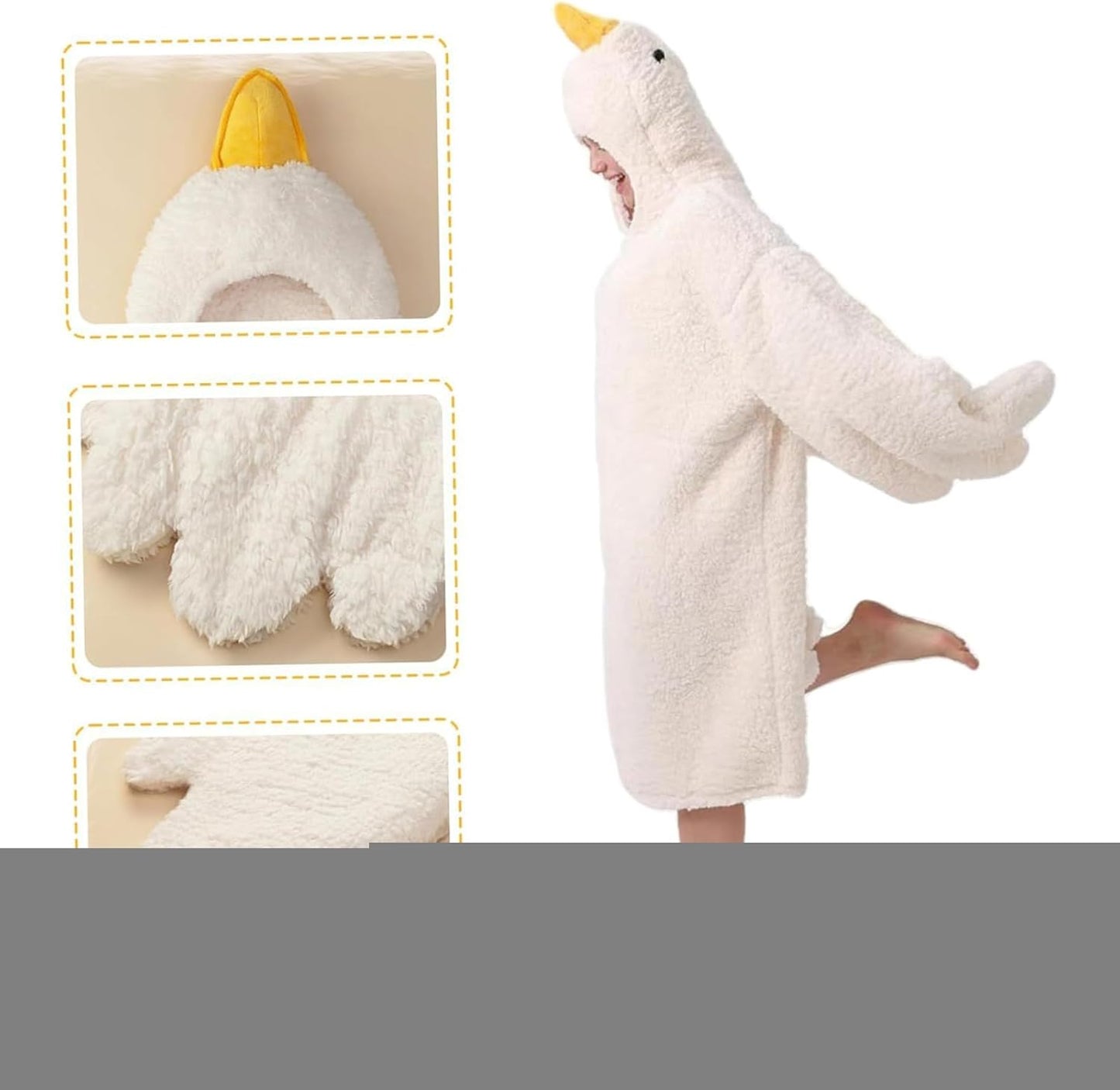 Wearable Blanket - Geese Shape Oversized Hoodie Sweatshirt, Ultra Soft Warming Pajama Wrap with Plush Lined Interior Giant
