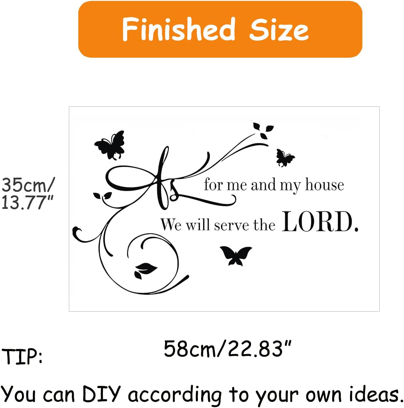 Bible Verse Wall Stickers Decorations for Bedroom Vinyl Decals for Living Room Bathroom Dorm, Inspirational Quotes Christian Scripture Jesus Prayer Religious Home Art Family Decor Sayings Sign-We Will