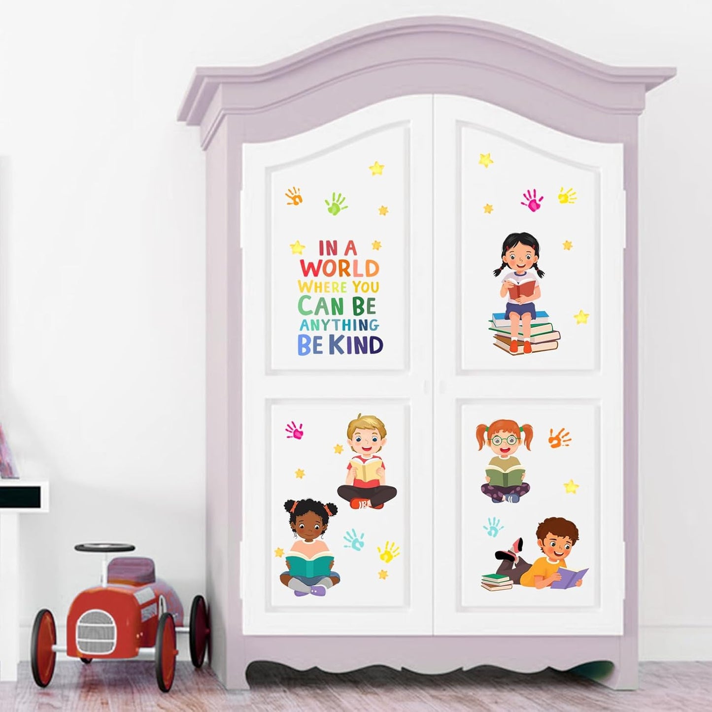 Yovkky Reading Kids Equality Inspirational Wall Decals Stickers, Positive Quote Book Neutral Toddler Nursery Classroom Decor, Diversity Home Decorations School Library Playroom Girls Boys Bedroom Art