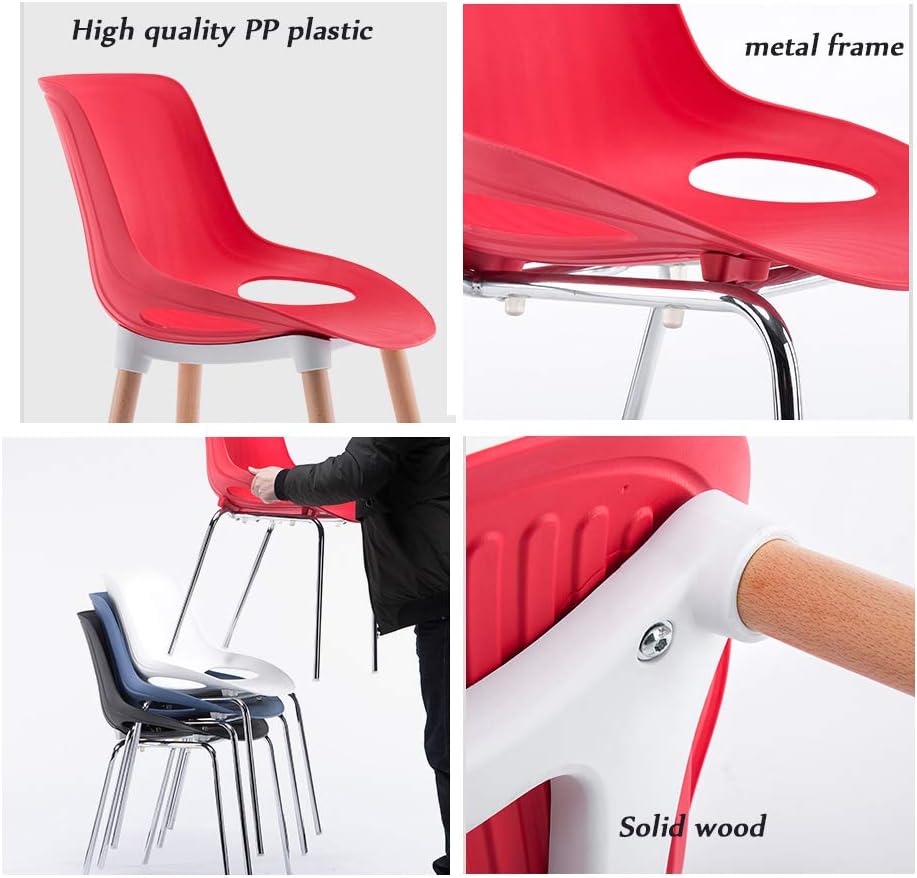Comfortable Chair Mid-Century Modern Kitchen and Dining Room Chair with Natural Wood Legs, Ergonomically designed comfort curve, for Living Room/Cafe/Lounge /Study Room/Dining Room/Pub Leisure Chair