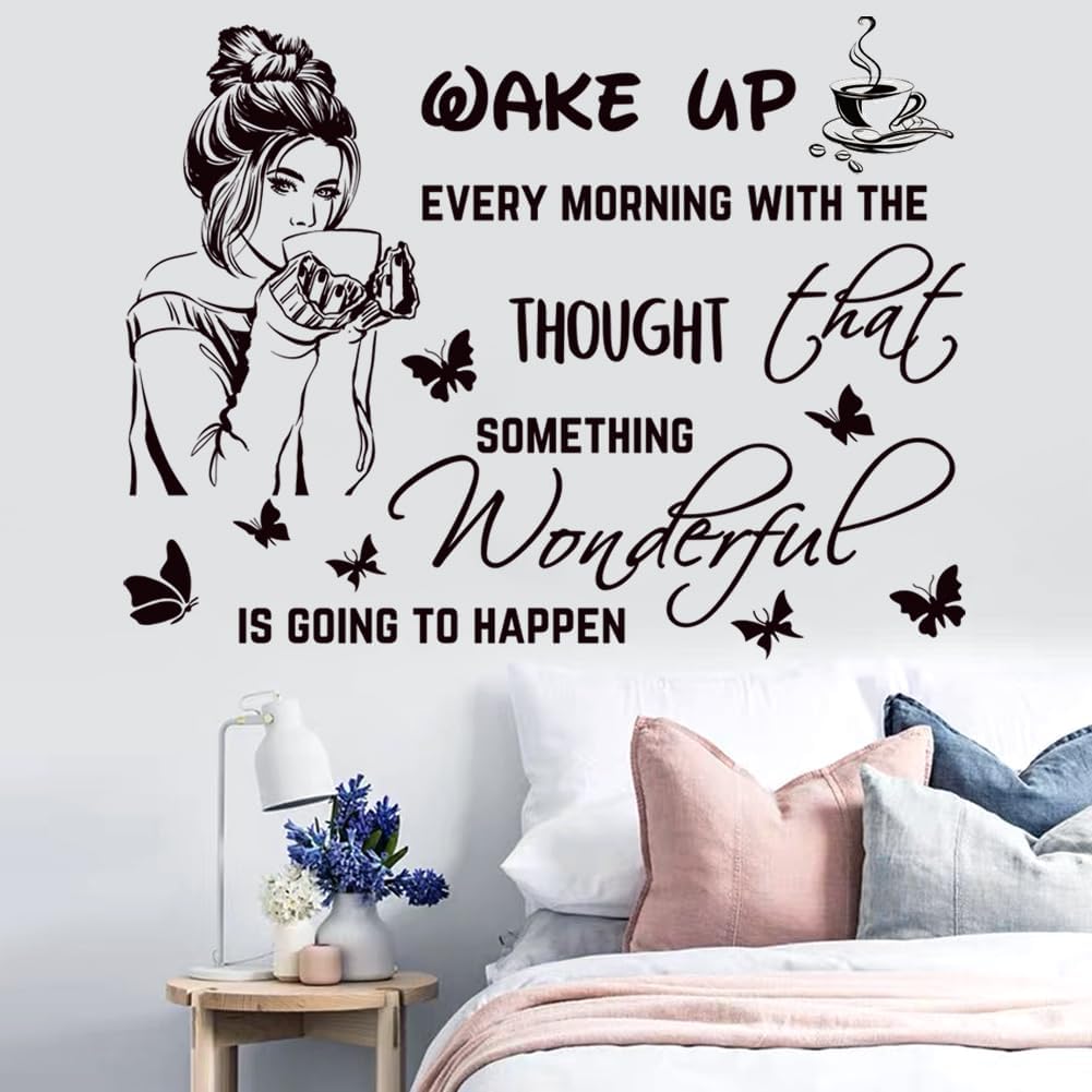 Inspirational Quotes Motivational Wall Stickers Letter Decals Vinyl Sayings Beauty Eye Stickers for Women Bedroom Girls Bathroom Beauty Salon Decoration