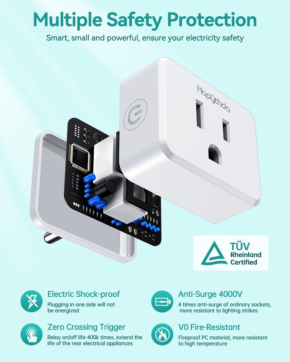 Remote Control Outlet Plug, Timer Outlet with Remote, 500ft Range Wireless Remote Light Switch, 15A/1500W Timer Plug, Remote Plug in on Off Switch, 4000V Anti-Surge, Light Control for Bedroom