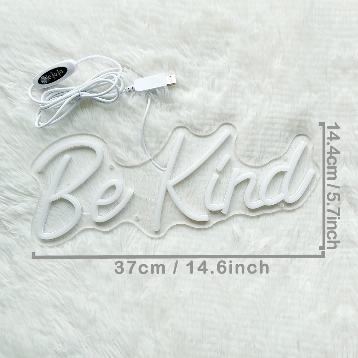 Be Kind Neon Sign, Dimmable LED Neon Light Signs for Wall Decor, USB Powered LED Sign for Bedroom, Office, Beauty Bar,Shop Decoration, Neon Signs Gift for Teen Girls 14.6x5.7 Inch Warm White