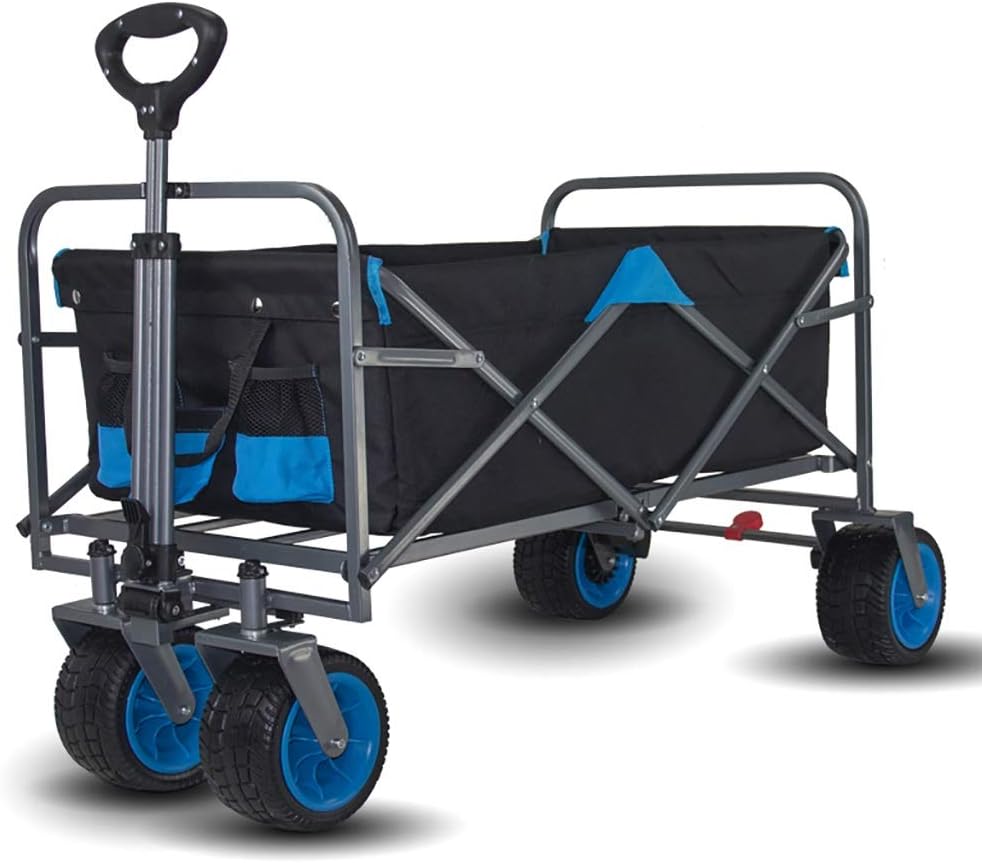 Hand Trucks,Outdoor Four-Wheel Foldicampicar, Picnic Campicar,All Trailer, Travel Supermarket Push-Pull Cart, Foldable and Wear-Resistant Trolleys/D/a