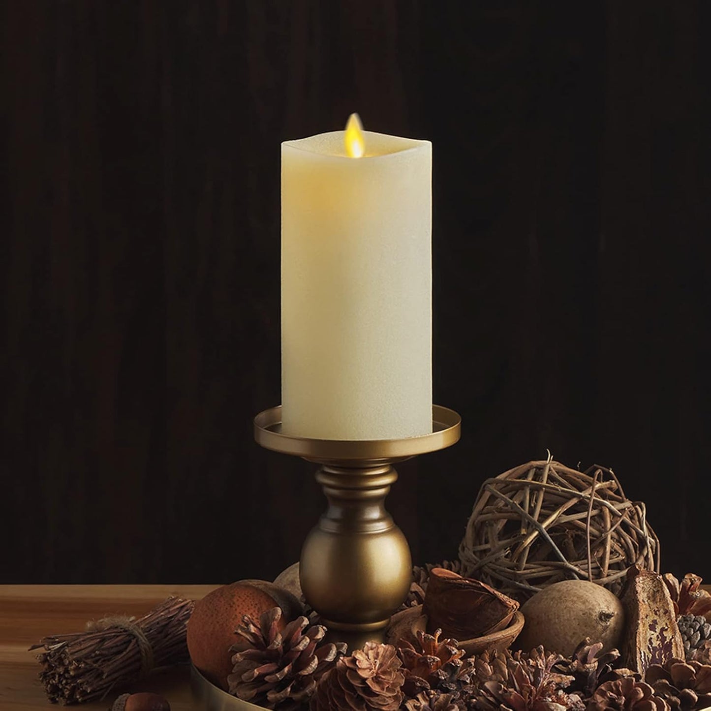 Luminara - Flameless LED Battery Operated Flickering Pillar Candles - Ivory - Pack of 1-3x6.5 - Realistic Moving Flame Real Wax Indoor/Outdoor Decor