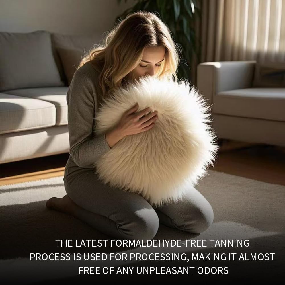 WL&ALLEN Genuine Sheepskin 100% New Zealand Sheepskin Wool Area Rug |Single & a Half Pelt 2'x 4'3'', Ivory White