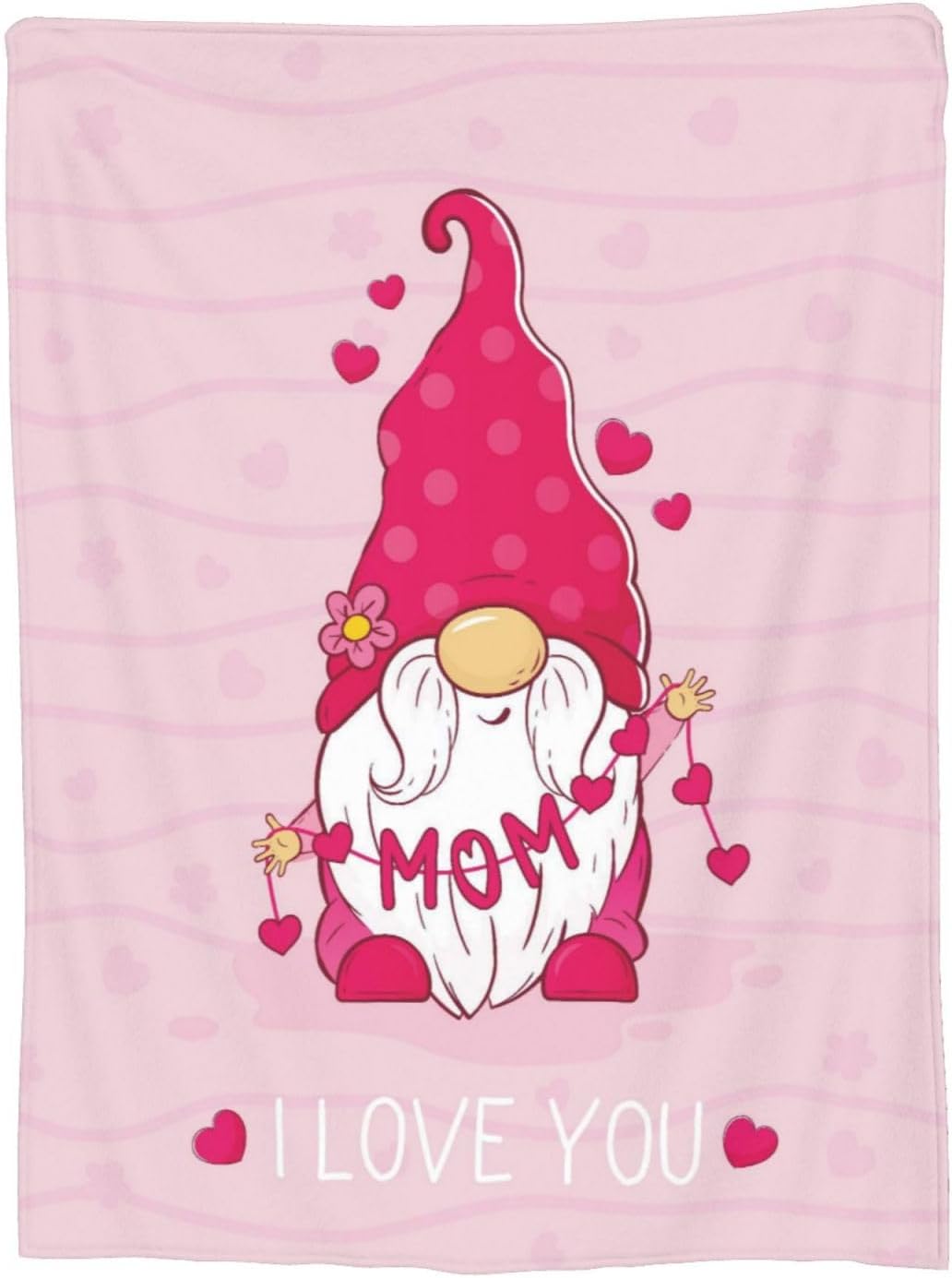 Mom Gnome Blanket Flannel Mother Best Mom Ever Throw Blanket Soft Warm Cozy Travel Blanket for Bed Couch Sofa Living Room Bedroom Gift for Mother's Day Women Men Girls Boys All Season 60"x50"