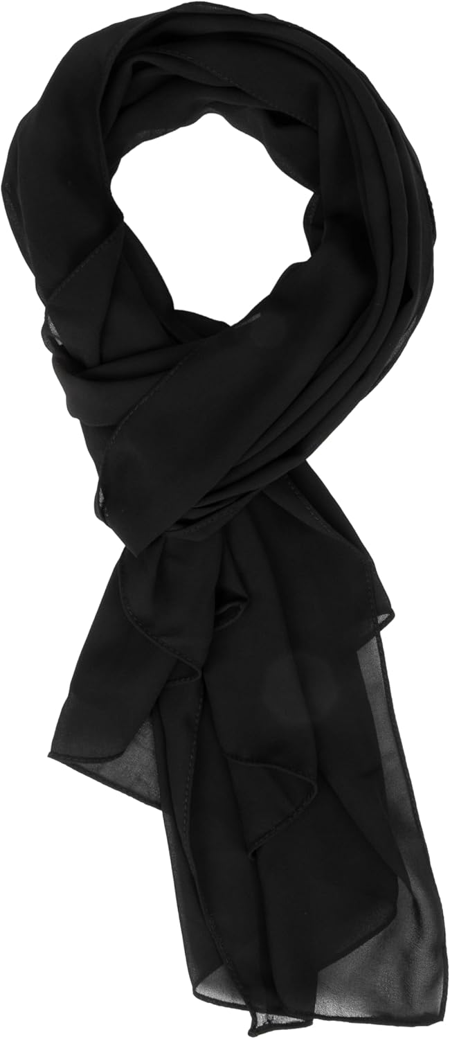 Women Lightweight Chiffon Scarf Breathable Solid Color Long Fashion Scarves Sun-proof Shawls Wrap