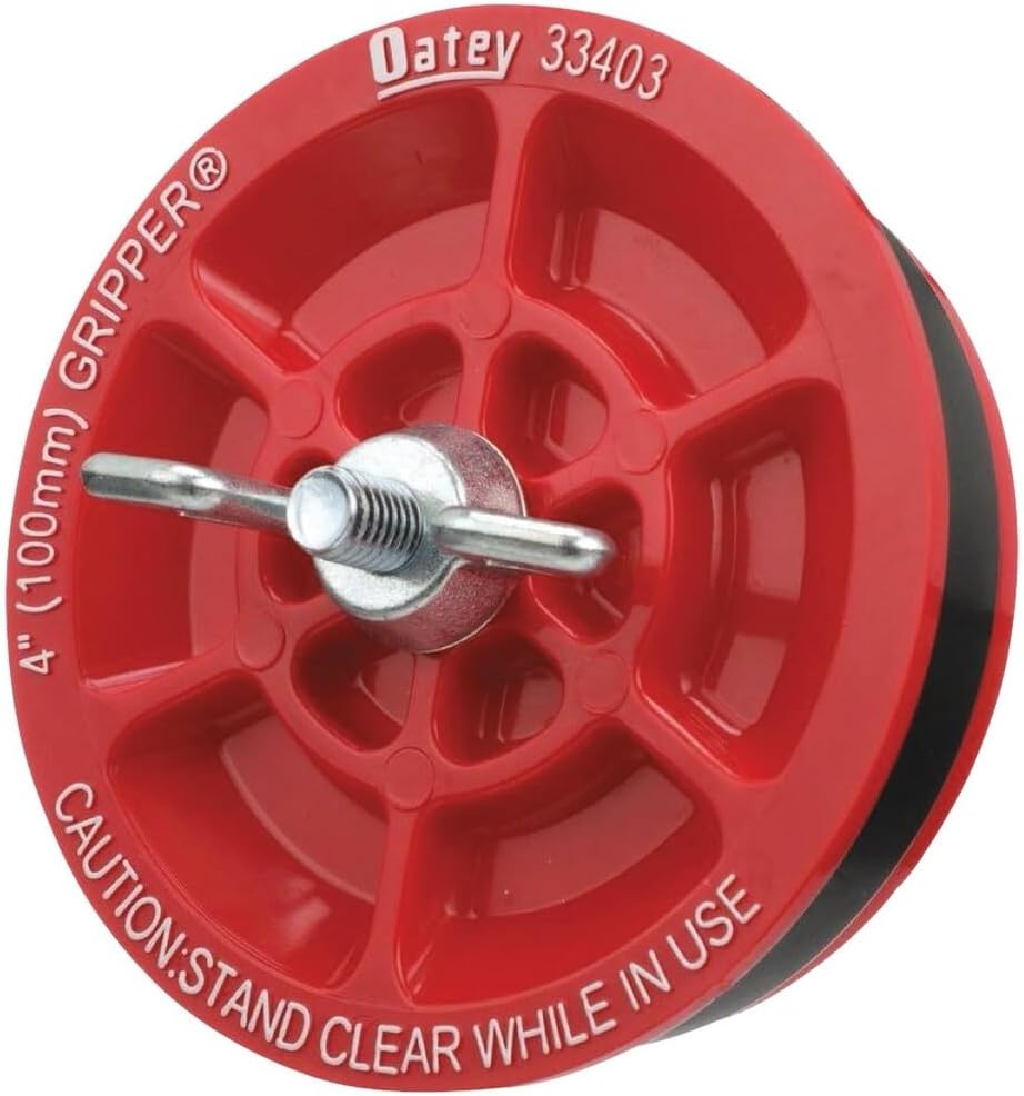 Oatey 33403 Plastic Plug (with Galvanized screw and wing nut), 4-Inch, Red