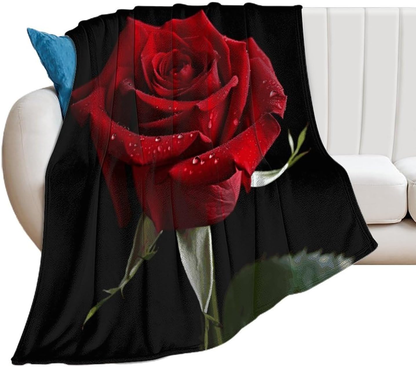 Red Rose Black Background2 Blanket Super Soft Lightweight Throw Blanket Cute Cozy Warm Bed Blanket Decorative Fuzzy Blanket All-Season Home Decor Gift for Sofa Couch Living Room 60"*80"（150 * 200cm）