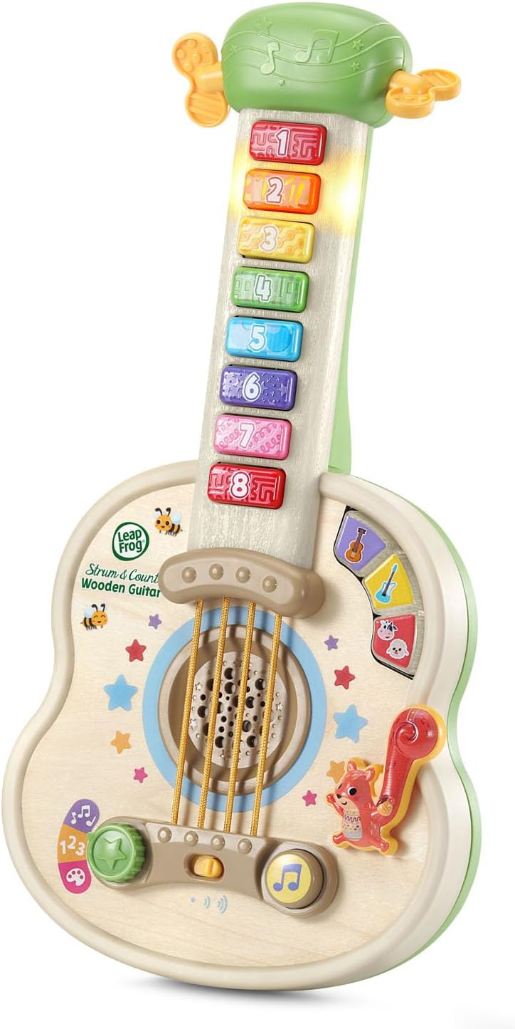 LeapFrog Strum and Count Wooden Guitar, Musical Toddler Toy
