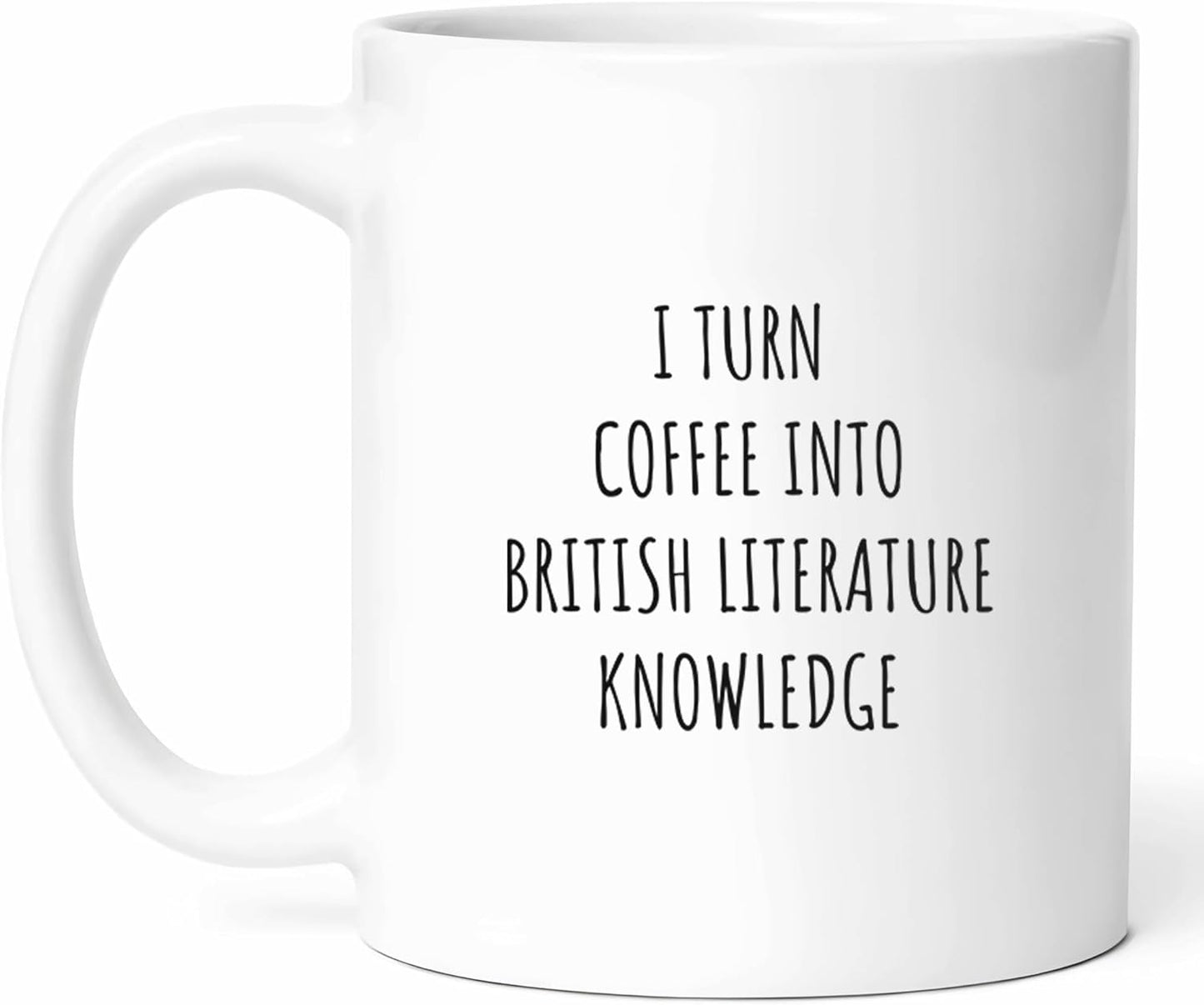 Coffee And British Literature Mug - Literary Lover Cup - Bookworm Funny Gift From Friends - Novels Tea Mugs - Shakespearean Cups - 11 Oz Ceramic Gifts For Readers, Birthday, Him, Her, Christmas, Book