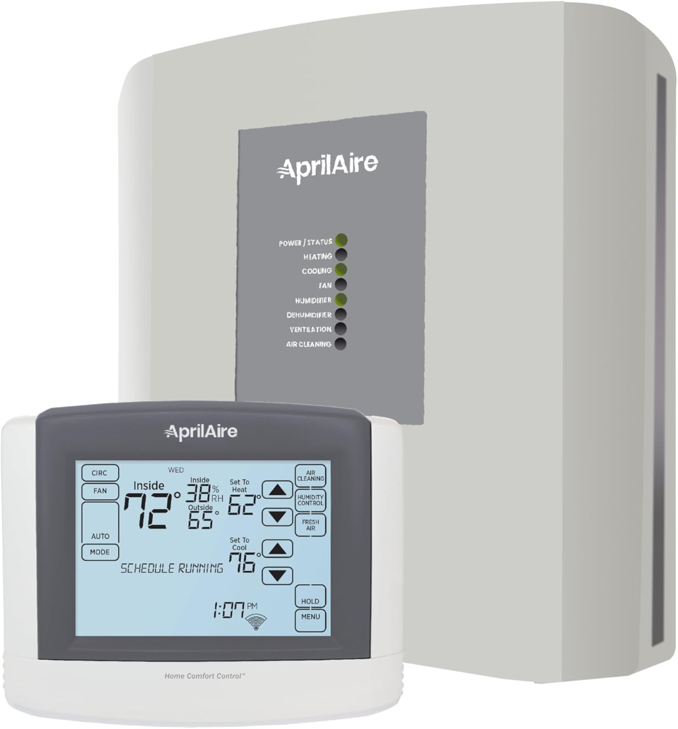 AprilAire 8910W Wi-Fi Programmable Touchscreen Thermostat with IAQ Control; Amazon Alexa and Google Assistant Compatible