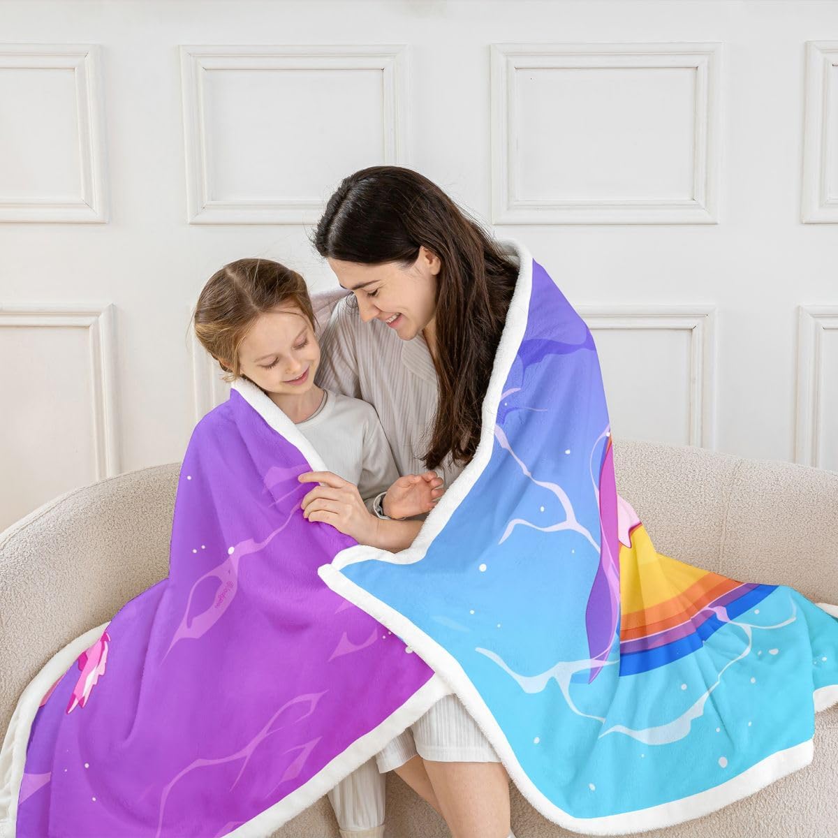 Feelyou Cute Axolotl Sherpa Throw Blanket for Couch Ocean Animal Axolotl Super Soft Cozy Fleece Salamander Blanket for Winter, Plush Throw Throw 50"x60" All Season