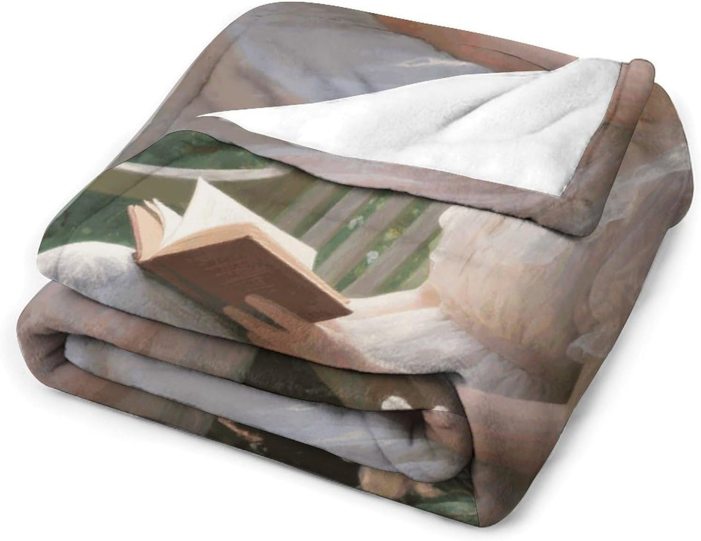 Custom Garden Reading Flannel Fleece Throw Blanket 60x80 Inch Soft Cozy Throws for Couch Sofa Bed Farmhouse Blankets Comfort Decorative Bedtime Blanket Lightweight All Season Easy Care