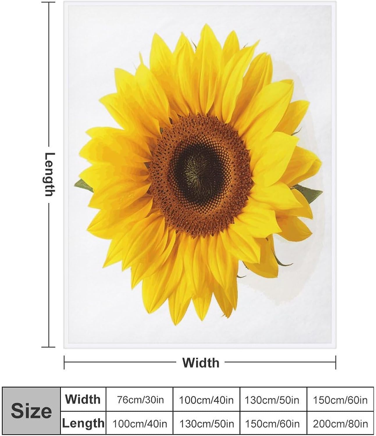 Sunflower Isolated Blanket Super Soft Lightweight Throw Blanket Cute Cozy Warm Bed Blanket Decorative Fuzzy Blanket All-Season Home Decor Gift for Sofa Couch Living Room 50"*60"（130 * 150cm）