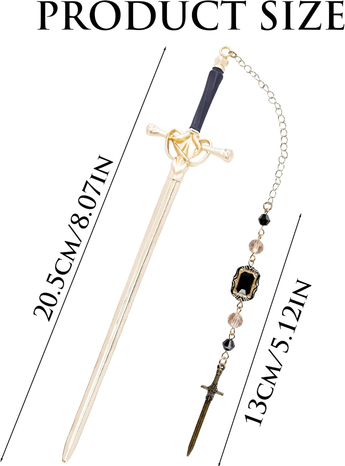 Antique Charms Sword Bookmark - Vintage Metal Book Marks for Men Women Students Teachers Reader Cool Page Mark with Crystal Beads Swords Charm Reading Lovers Birthday Gifts School Accessories