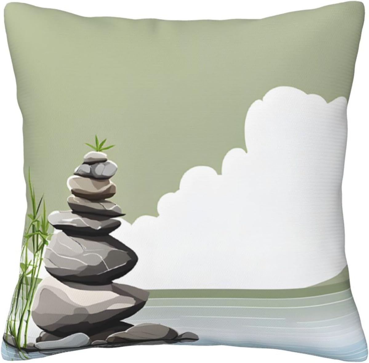 All-Season Square Pillow Covers 18"X18", Stone, Decorative Throw Pillow Covers for Sofa Bed Couch, Hidden Zipper Cushion Cover, Square Lumbar & Accent Pillowcases for Home Decor