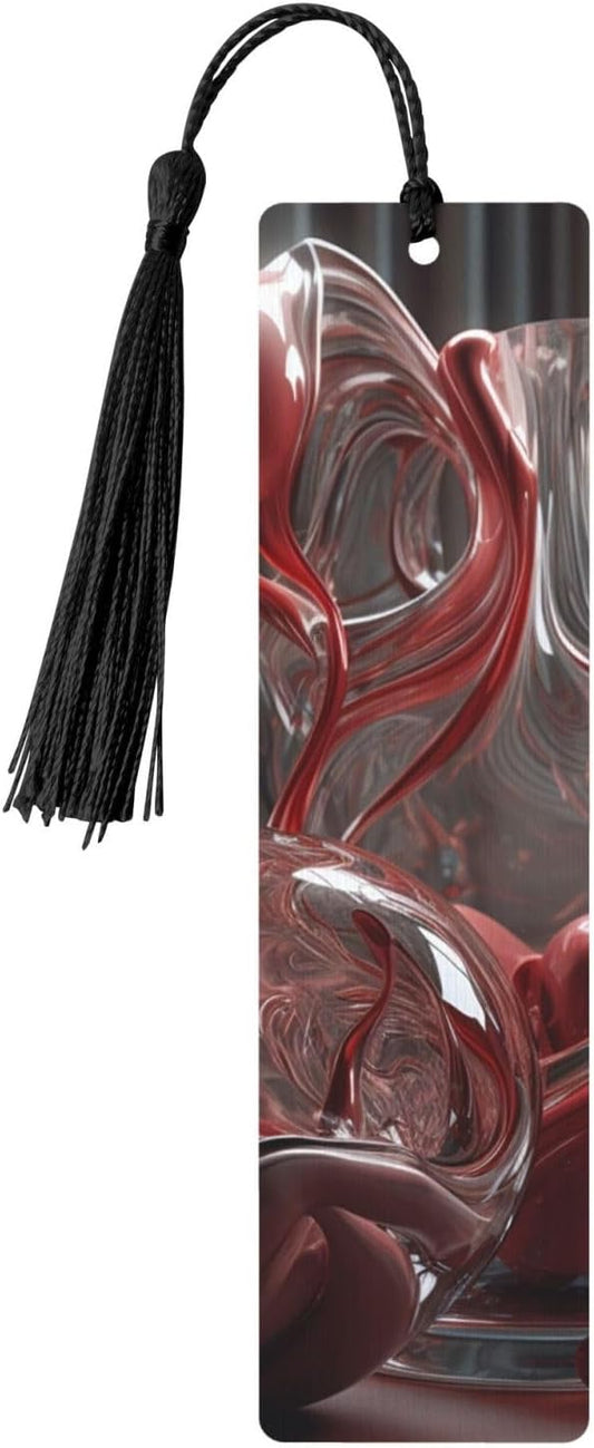 Modern Style Sculpture Bookmarks Gifts for Women Men, Wooden Bookmarks for Book Lovers, Vintage Book Marks Ornaments with Tassel, Unique Personalized Reading Page Markers Black