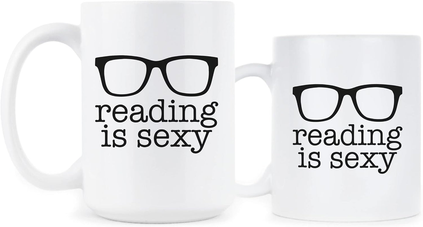 LIBBY'S BENCHMARK27 DESIGNS Reading is Sexy Mug Book Lover Coffee Cup