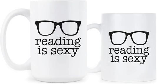 LIBBY'S BENCHMARK27 DESIGNS Reading is Sexy Mug Book Lover Coffee Cup