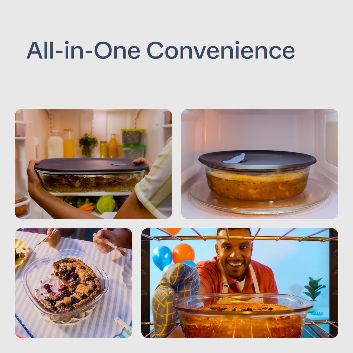 Tupperware Voila Glass XL Rectangular Food Storage – Airtight Baking Dish, 3.2 qt / 3 L