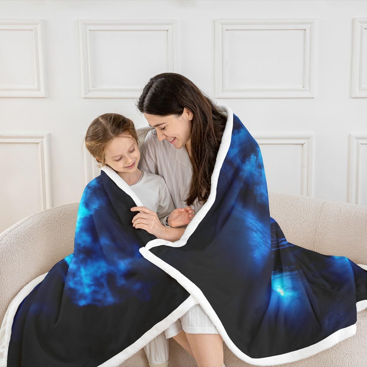 Boys Sports Car Blanket,Cool Blue Race Car Plush Blanket Queen 90x90 for Kids Teens,3D Foggy Racing Cars Throw Blankets,Extreme Sports Theme Fleece Fuzzy Blankets Racing Games Race Cars Room Decor
