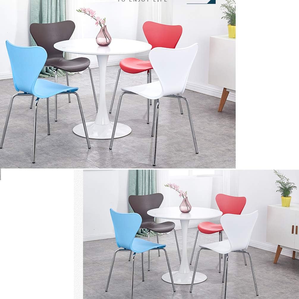 RXBFD Comfortable Chair Mid-Century Modern PP Plastic Dining Chair with Metal Legs, Ergonomically Designed Comfort Curve, for Living Room/Cafe/Lounge/Study Room/Dining Room/Pub Leisure Chair