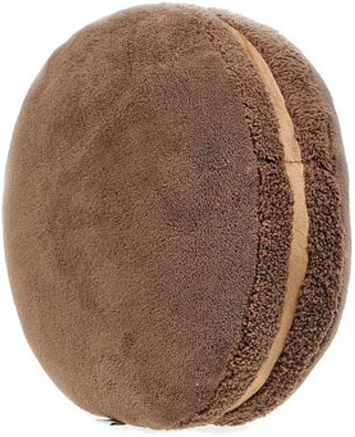 ChezMax Macaron Pillow Plush Back Bolster Cushion Microbead Throw Pillow Case Round Seat Cushion Home Decor Pillow for Sofa Bedroom Office Dormitory Car 14.5" Chocolate