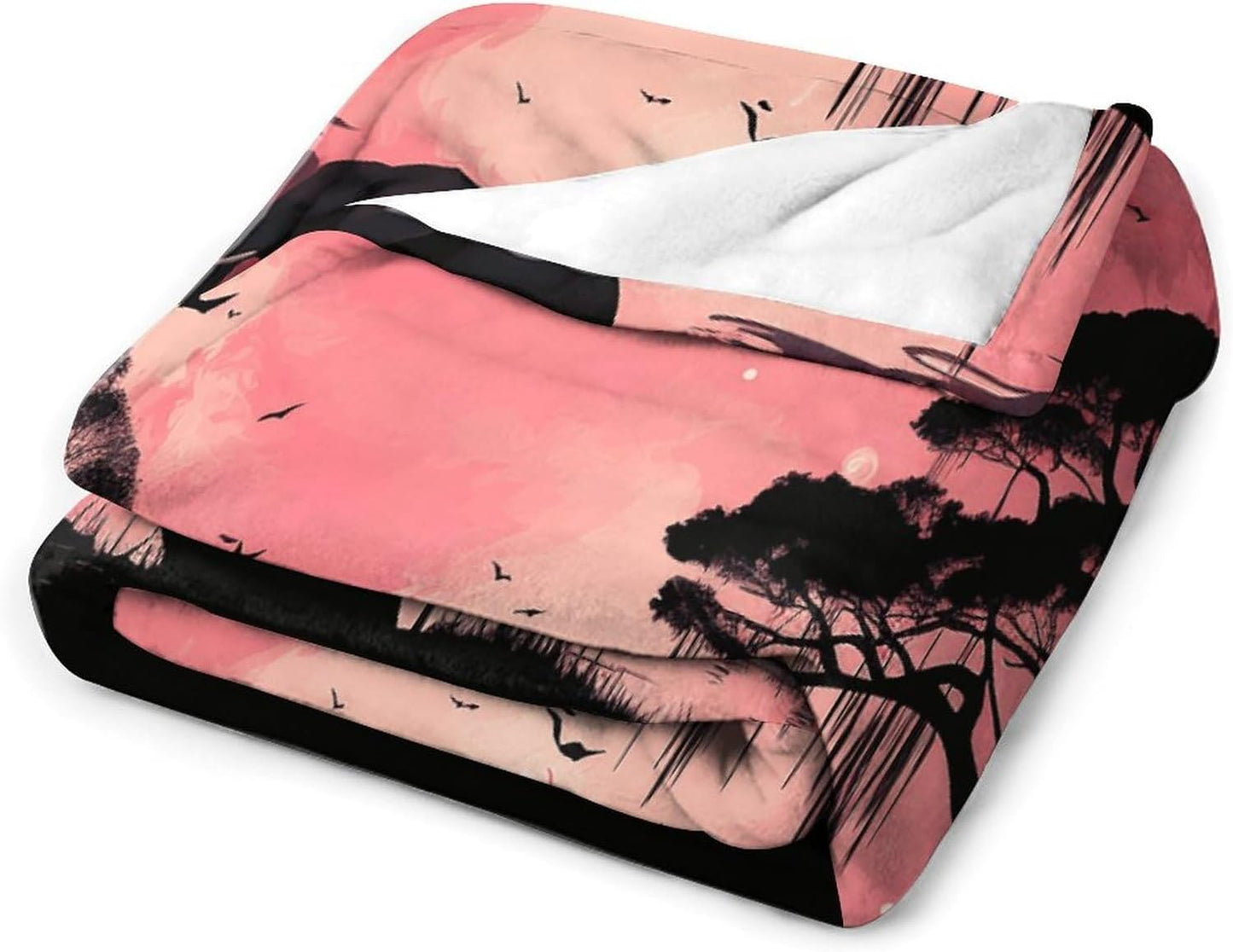 Pink Moon Elephant Throw Blanket for Couch Super Soft Warm Lightweight Throw Blankets Cozy Flannel Bed Blanket Cute Decorative Blankets for All Seasons Home Decor Gift 60"*80"（150 * 200cm）