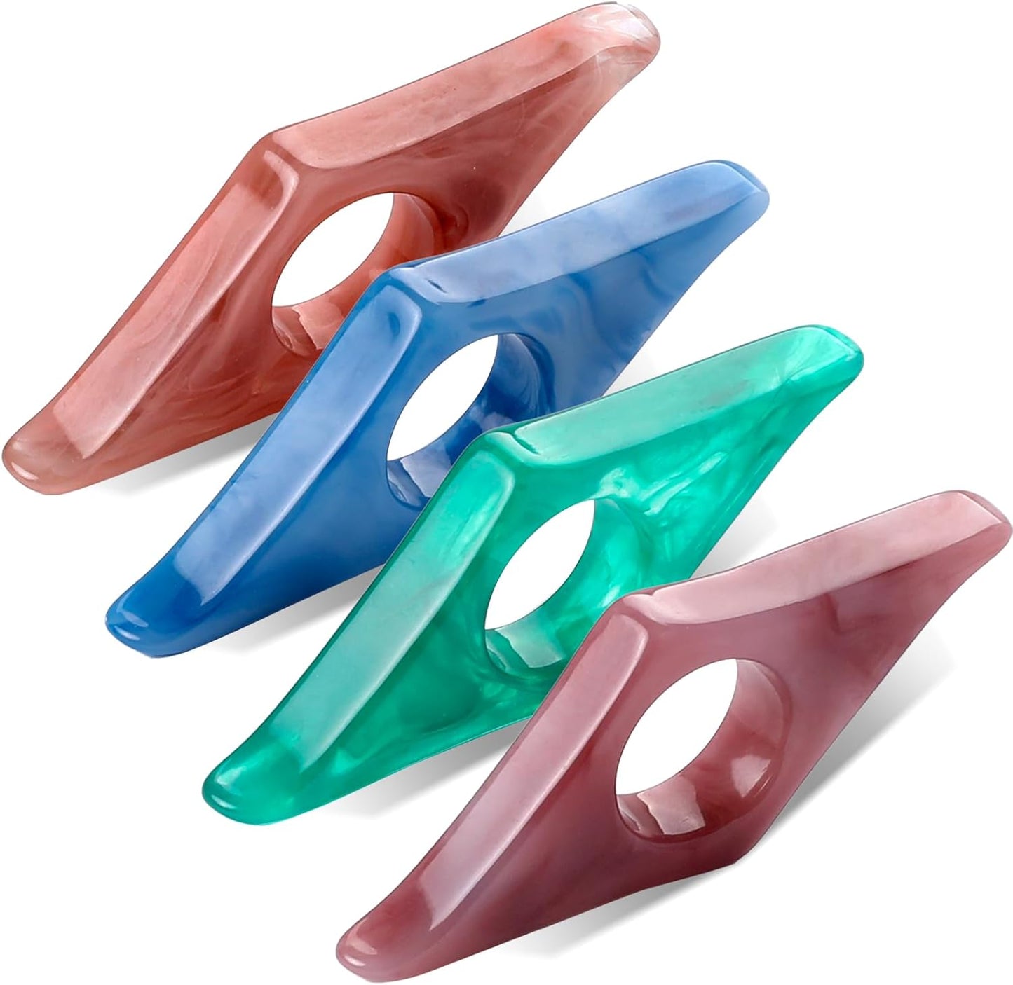 4 Pcs Thumb Book Page Holder Resin Thumb Book Holder Book Page Holders for Reading Book Opener Holder Thumb Ring Book Accessories for Book Lovers Readers Student Teacher Gifts(4 Colors
